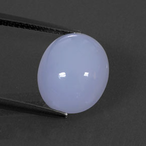 Calcedonia azul natural de 5,86 ct, corte óvalo, translúcido