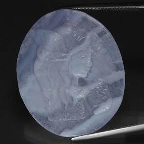 Calcedonia azul natural de 37,65 ct, transparente, transparente / translúcido