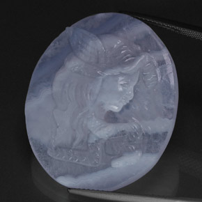 Calcedonia azul natural de 37,65 ct, transparente, transparente / translúcido