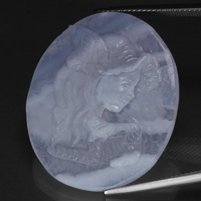 Calcedonia azul natural de 37,65 ct, transparente, transparente / translúcido