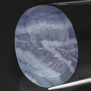 Calcedonia azul natural de 24,09 ct, transparente, transparente / translúcido