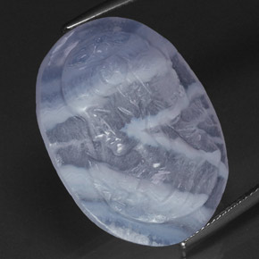 Calcedonia azul natural de 24,09 ct, transparente, transparente / translúcido