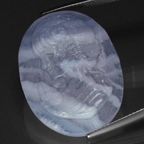 Calcedonia azul natural de 24,09 ct, transparente, transparente / translúcido