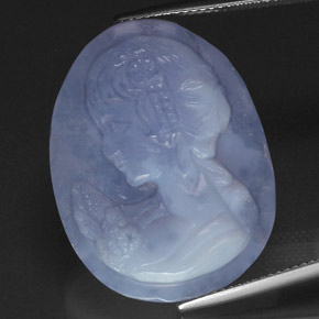 Calcedonia azul natural de 28,00 ct, transparente, transparente / translúcido