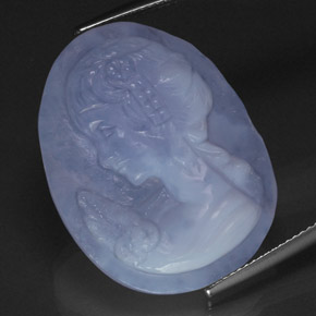Calcedonia azul natural de 28,00 ct, transparente, transparente / translúcido