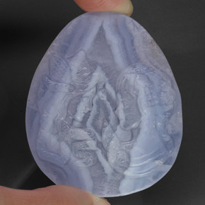 Calcedonia azul natural de 121,20 ct, transparente, transparente / translúcido
