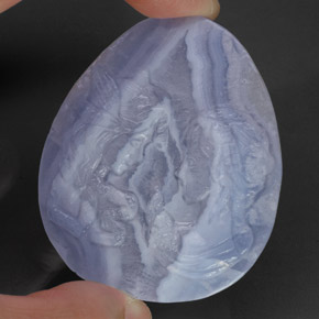 Calcedonia azul natural de 121,20 ct, transparente, transparente / translúcido