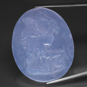 Calcedonia azul natural de 53,37 ct, transparente, transparente / translúcido