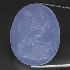 Calcedonia azul natural de 53,37 ct, transparente, transparente / translúcido