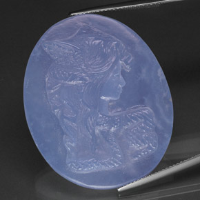 Calcedonia azul natural de 53,37 ct, transparente, transparente / translúcido