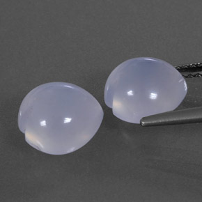Gemas de calcedonia azul natural de 5,33 ct, transparente, transparente / translúcido
