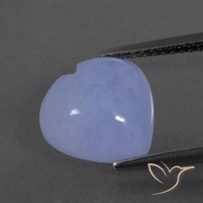 3.63ct Natural Azul violeta Calcedonia, Corazón, Transparente / Translúcido