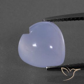 3.82ct Natural Violeta azulado claro Calcedonia, Corazón, Transparente / Translúcido