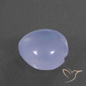 Calcedonia Violeta azulado claro natural de 3.82 ct, Corazón, Transparente / Translúcido