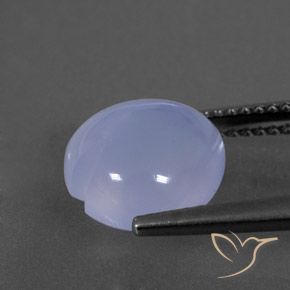 Calcedonia Violeta azulado claro natural de 3.82 ct, Corazón, Transparente / Translúcido