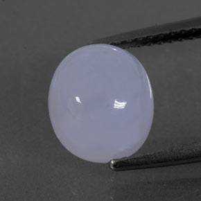 Calcedonia azul natural de 3,23 ct, corte óvalo, translúcido