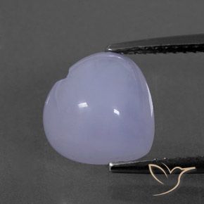 3.57ct Natural Violeta azulado claro Calcedonia, Corazón, Transparente / Translúcido