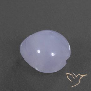 Calcedonia Violeta azulado claro natural de 3.57 ct, Corazón, Transparente / Translúcido