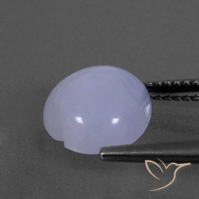 Calcedonia Violeta azulado claro natural de 3.57 ct, Corazón, Transparente / Translúcido