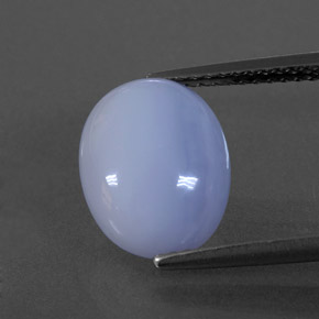 Calcedonia azul natural de 3,97 ct, corte óvalo, translúcido