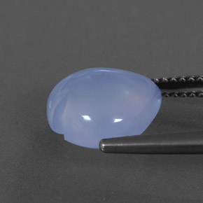 Calcedonia azul natural de 4,10 ct, transparente, transparente / translúcido