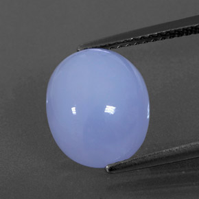 Calcedonia azul natural de 4,96 ct, corte óvalo, translúcido