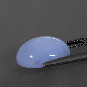 Calcedonia azul natural de 4,96 ct, corte óvalo, translúcido