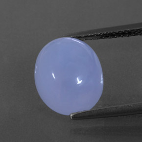 Calcedonia azul natural de 4,38 ct, transparente, transparente / translúcido