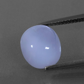 Calcedonia azul natural de 3,64 ct, corte óvalo, translúcido