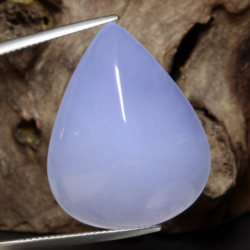 Calcedonia azul natural de 36,25 ct, en forma de pera, translúcido
