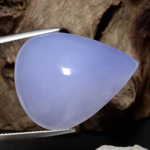 Calcedonia azul natural de 36,25 ct, en forma de pera, translúcido