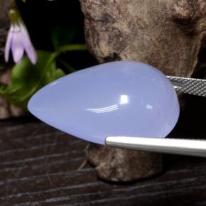 Calcedonia azul natural de 33,78 ct, en forma de pera, translúcido