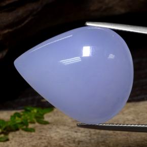 Calcedonia azul natural de 34,26 ct, en forma de pera, translúcido