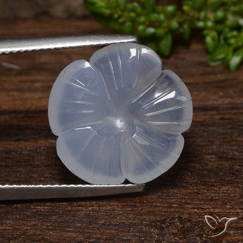 9.24ct Natural Azul claro Calcedonia, Corte Flor, Translúcido