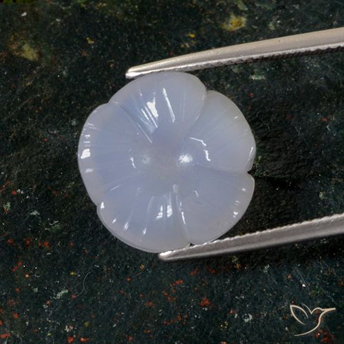 8.75ct Natural Azul claro Calcedonia, Corte Flor, Translúcido