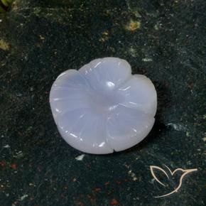 Calcedonia Azul claro natural de 8.75 ct, Corte Flor, Translúcido