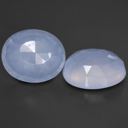 Gemas de calcedonia azul natural de 8,71 ct, corte óvalo, translúcido