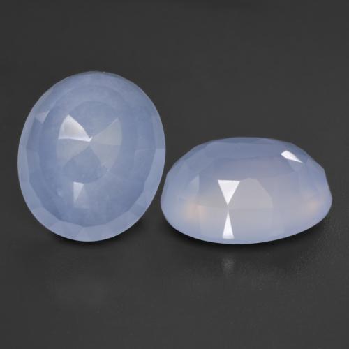 Gemas de calcedonia azul natural de 8,71 ct, corte óvalo, translúcido