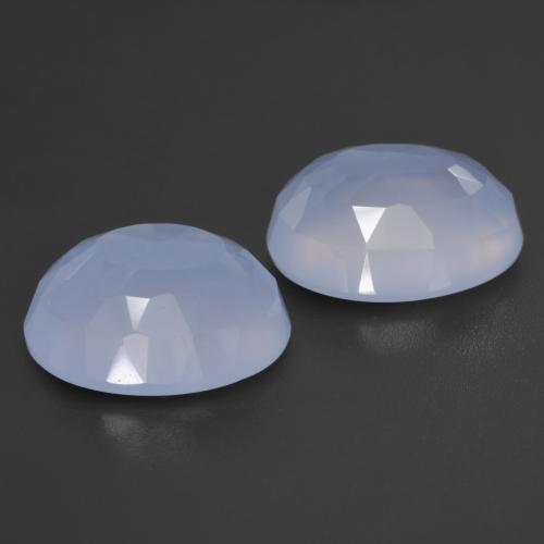 Gemas de calcedonia azul natural de 8,71 ct, corte óvalo, translúcido