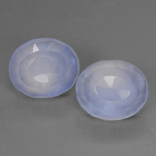Gemas de calcedonia violeta natural de 8,04 ct, corte óvalo, translúcido