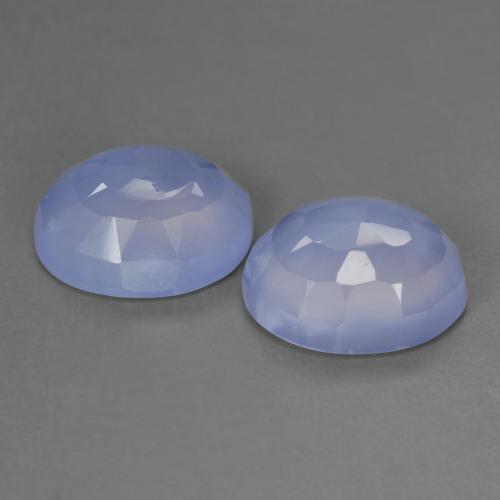 Gemas de calcedonia violeta natural de 8,04 ct, corte óvalo, translúcido