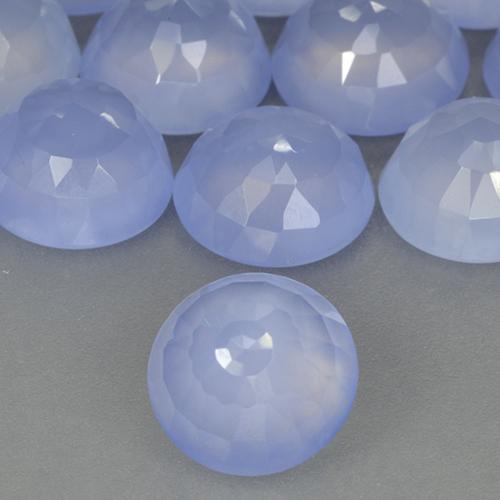 Calcedonia Azul púrpura natural de 2.62 ct, Redondo, Translúcido