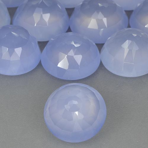 Calcedonia Azul púrpura natural de 2.62 ct, Redondo, Translúcido