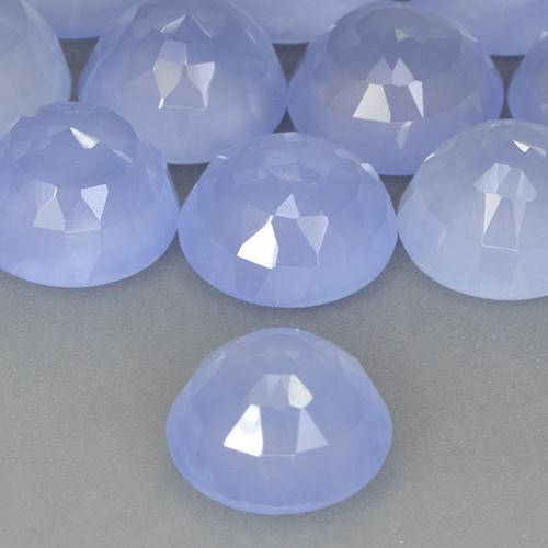 Calcedonia Azul púrpura natural de 2.62 ct, Redondo, Translúcido