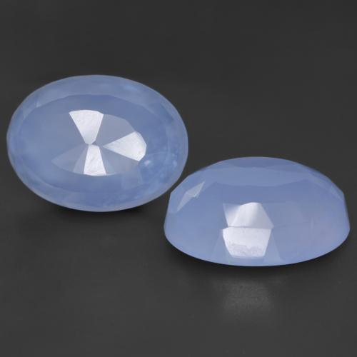 Gemas de Calcedonia Azul púrpura natural de 17.54 ct, Corte Óvalo, Translúcido