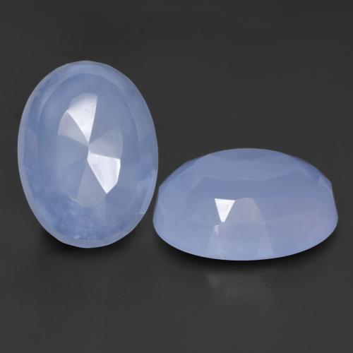 Gemas de Calcedonia Azul púrpura natural de 17.54 ct, Corte Óvalo, Translúcido