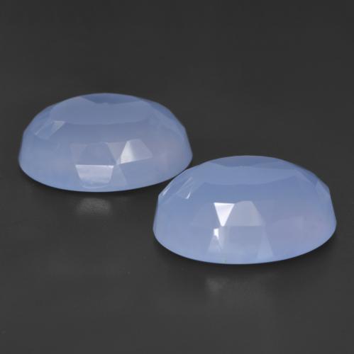 Gemas de Calcedonia Azul púrpura natural de 17.54 ct, Corte Óvalo, Translúcido