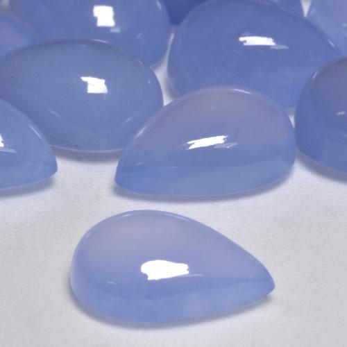 Calcedonia Azul púrpura natural de 4.49 ct, En forma de pera, Translúcido