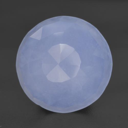 Calcedonia azul natural de 5,57 ct, corte redondo, translúcido