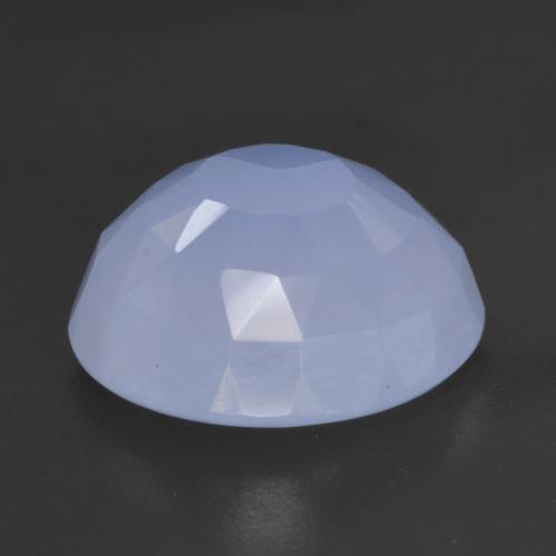 Calcedonia azul natural de 5,57 ct, corte redondo, translúcido